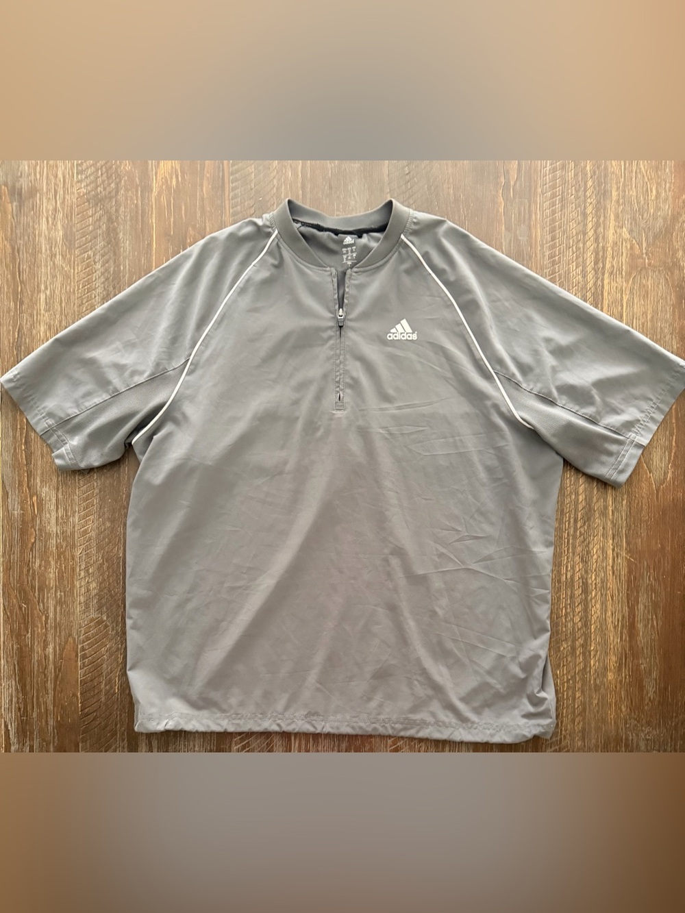 Men’s adidas Gray Short-Sleeve Training Shirt - Size Large